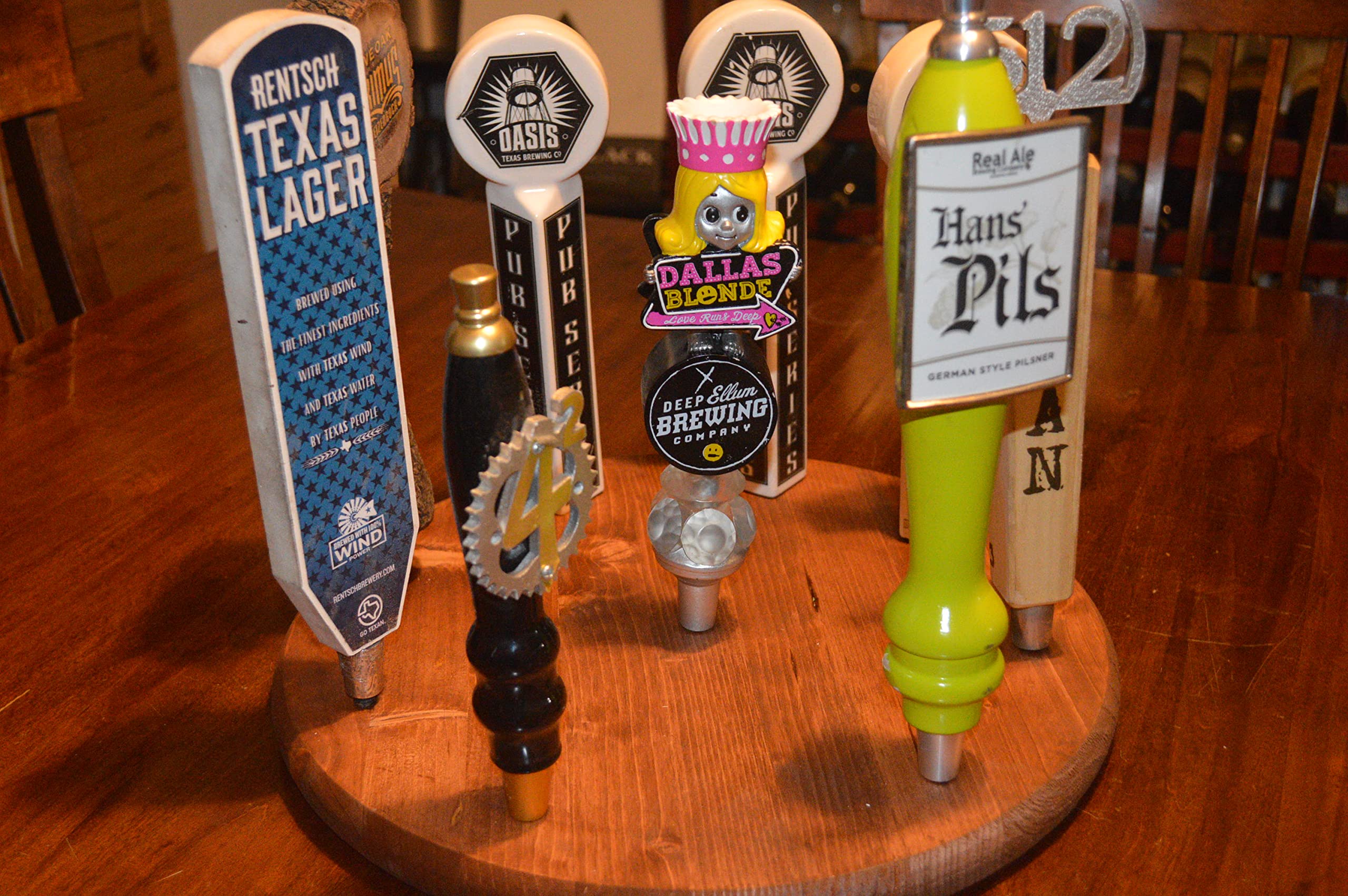 Wood beer tap display for bar setup