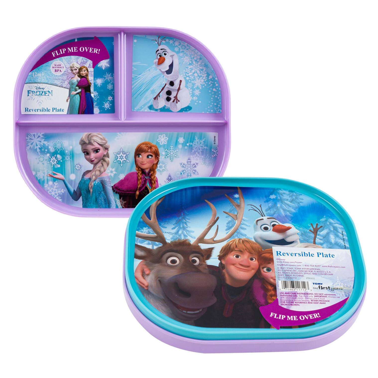 Raised edges on 8x7 inches plate for kids meals