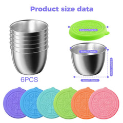 Stainless steel dressing cups 2.4oz leakproof by Showvigor
