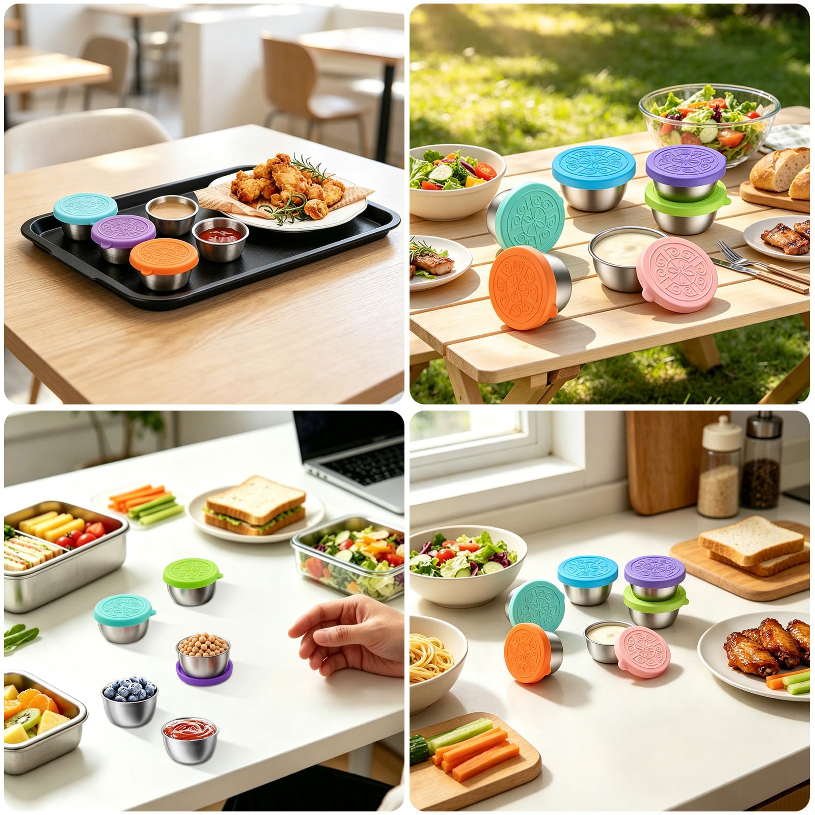 Dishwasher-safe cups with silicone lids by Showvigor