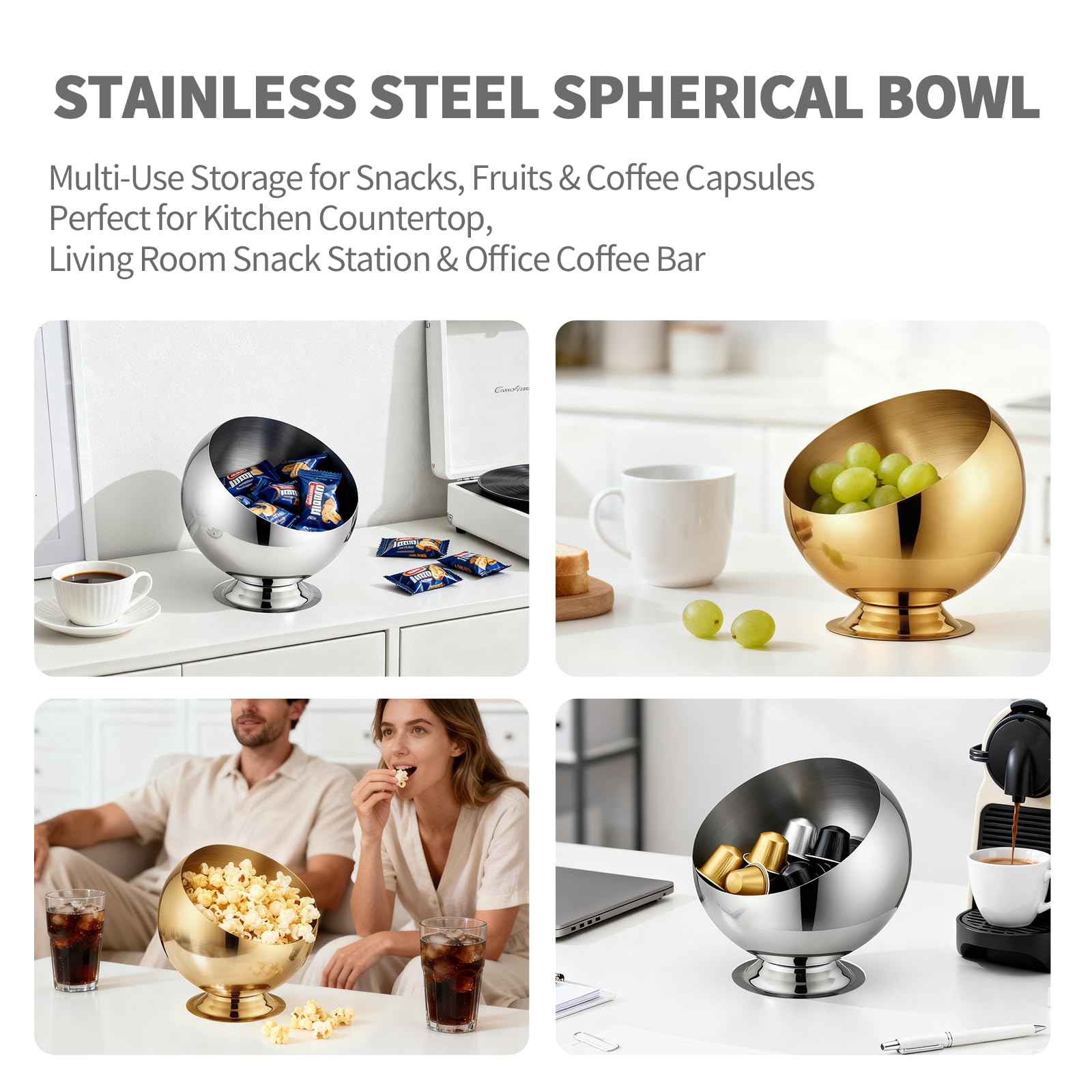 Shoxil metal bowl accessory for snacks and decor