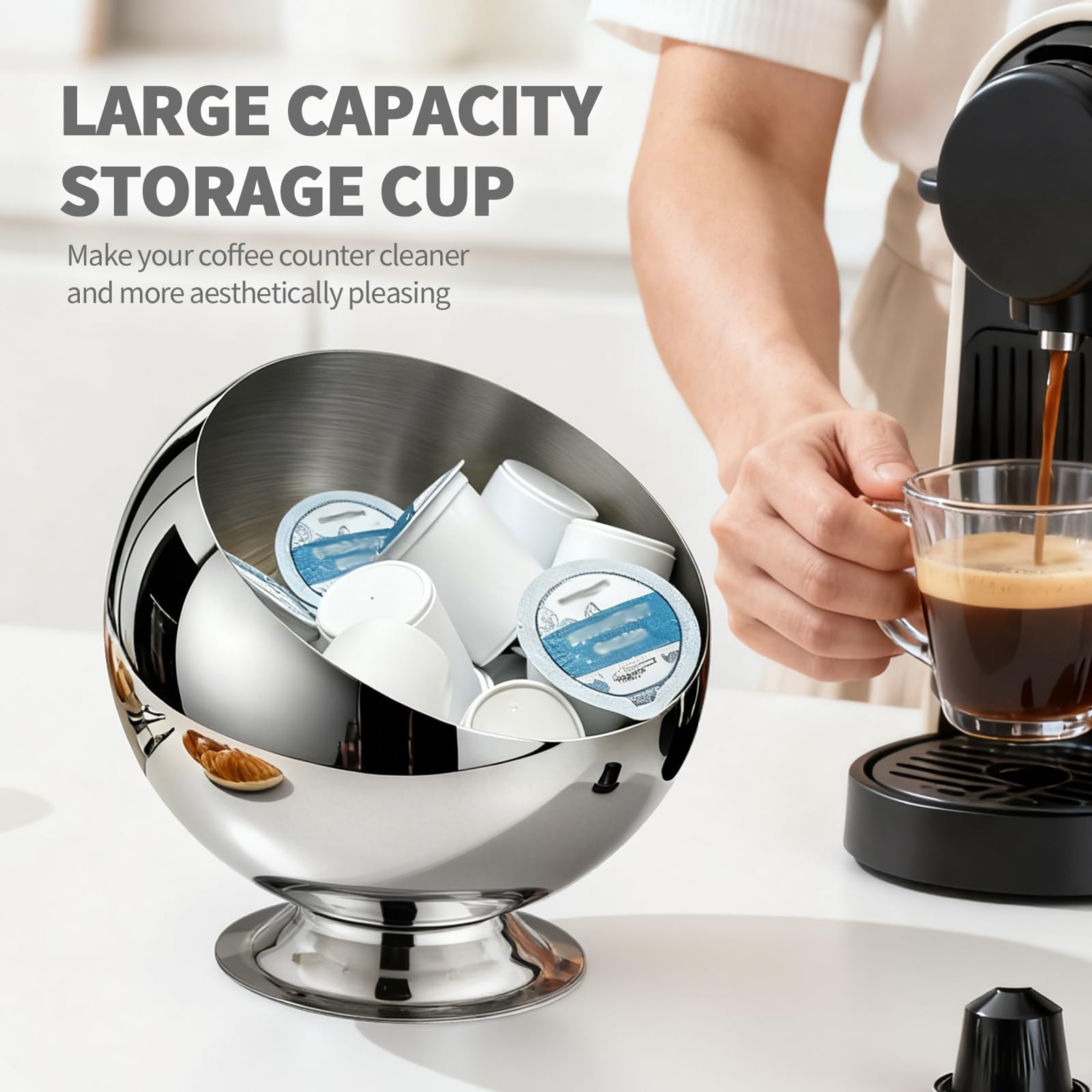 Shoxil coffee pod holder large capacity with dimensions 7.1 x 6.9 x 4.3 inches