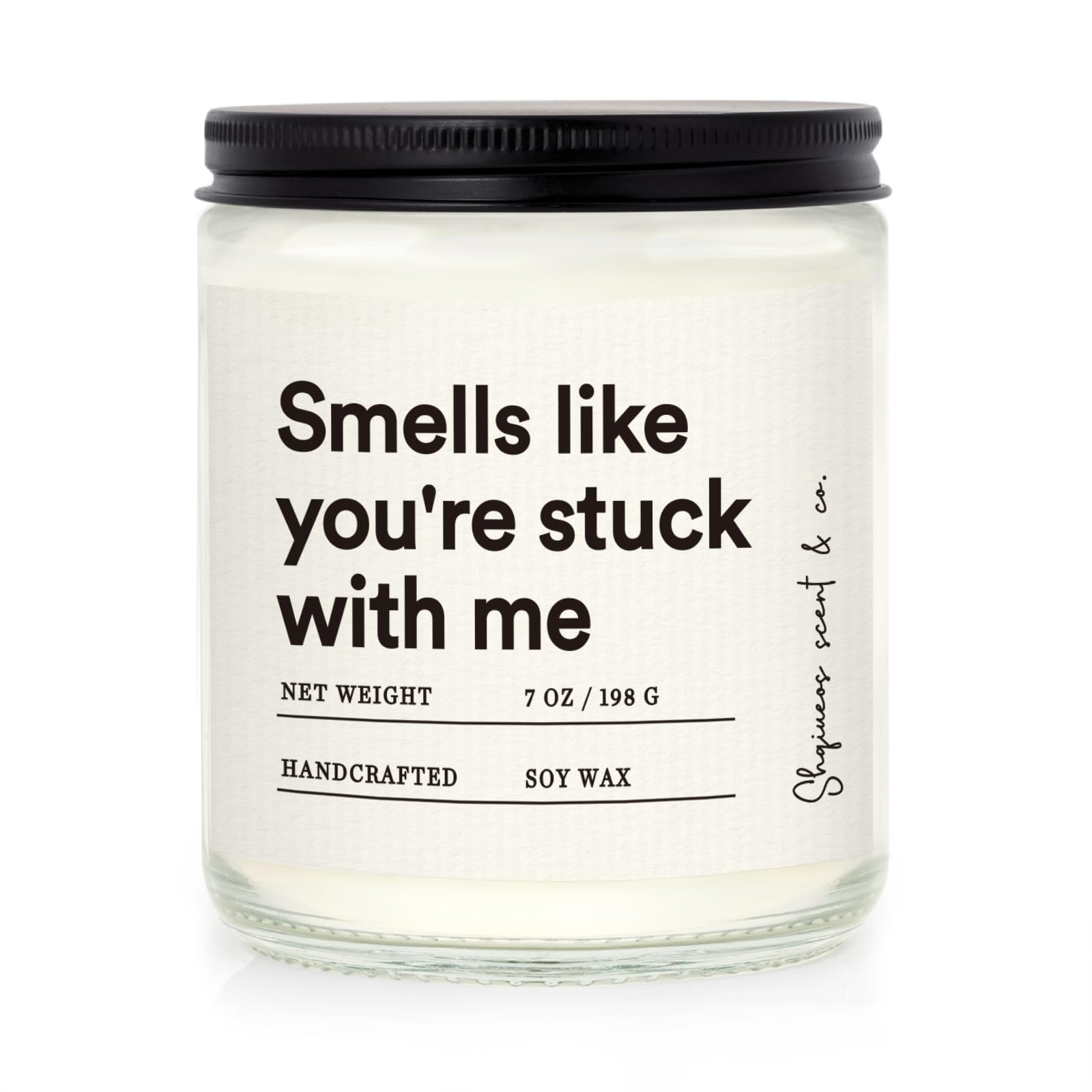 Shqiueos lavender scented 7oz candle close up