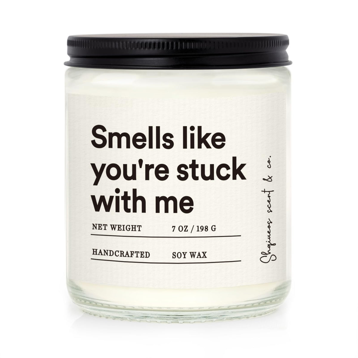 Shqiueos lavender scented 7oz candle close up