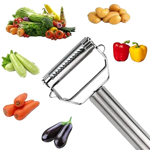 Ergonomic handle on vegetable peeler