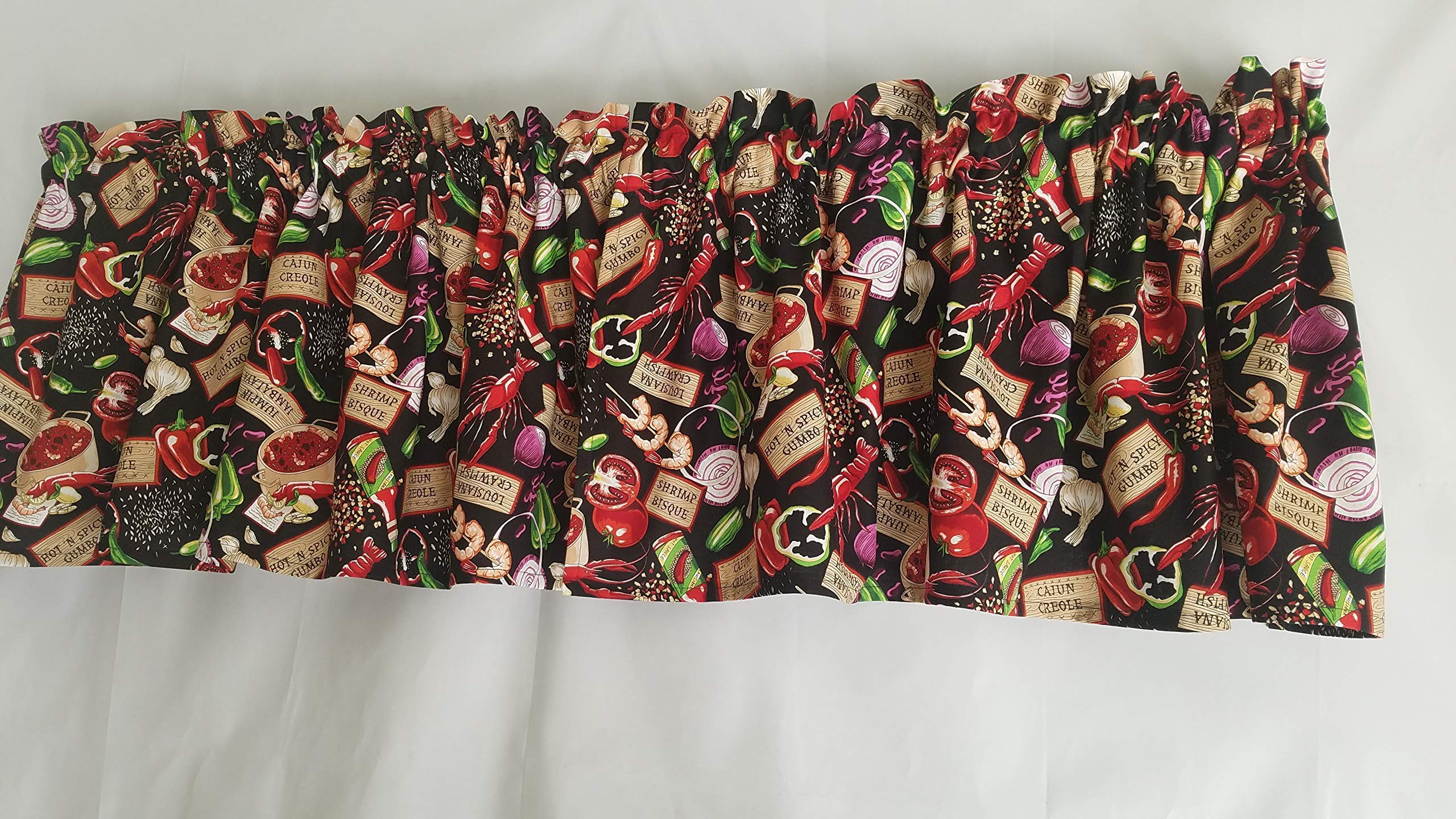 Louisiana crawfish design kitchen curtain