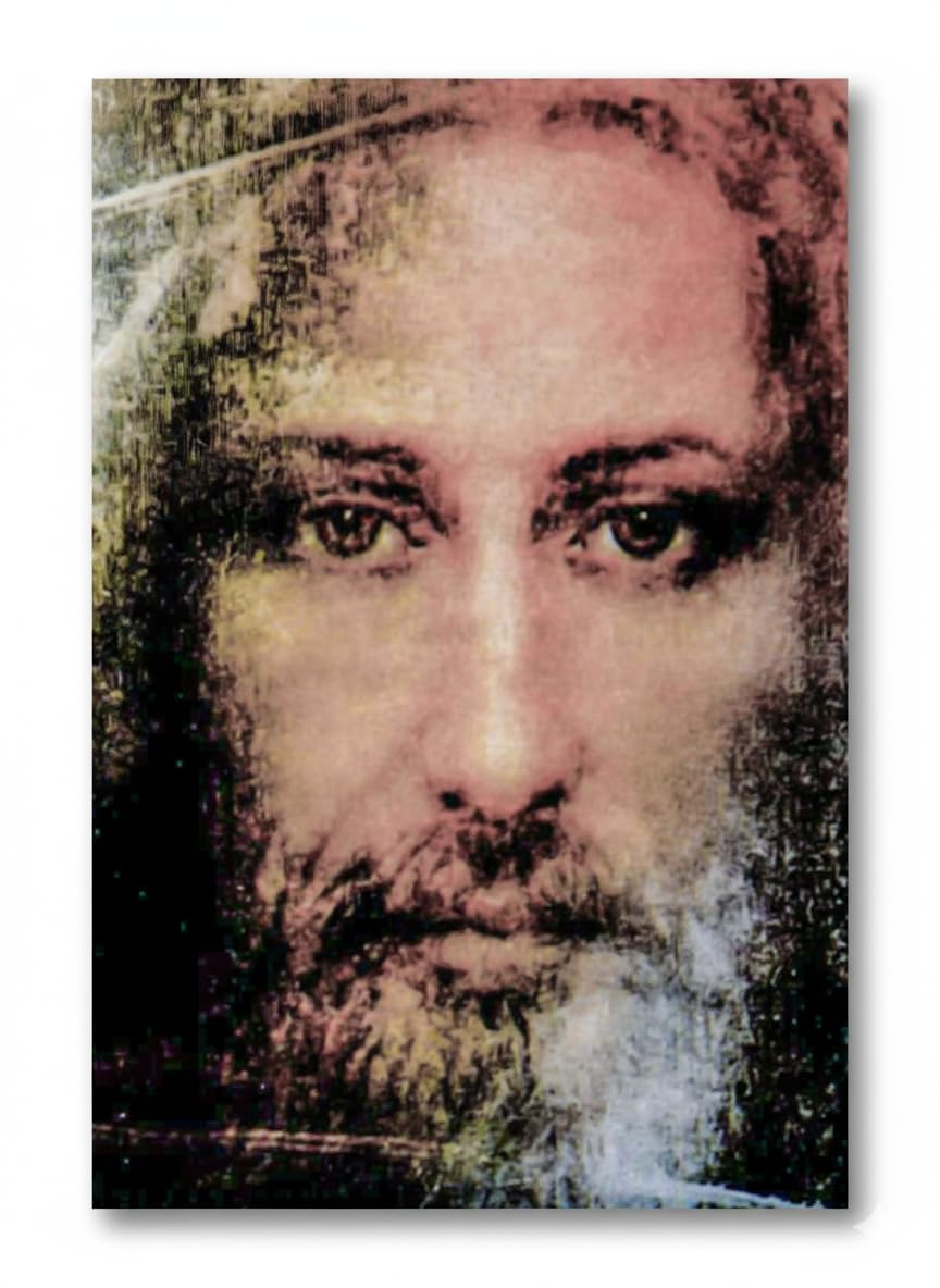 Shroud of Turin Jesus Christ face canvas print 7.8 x 11.8 inches framed