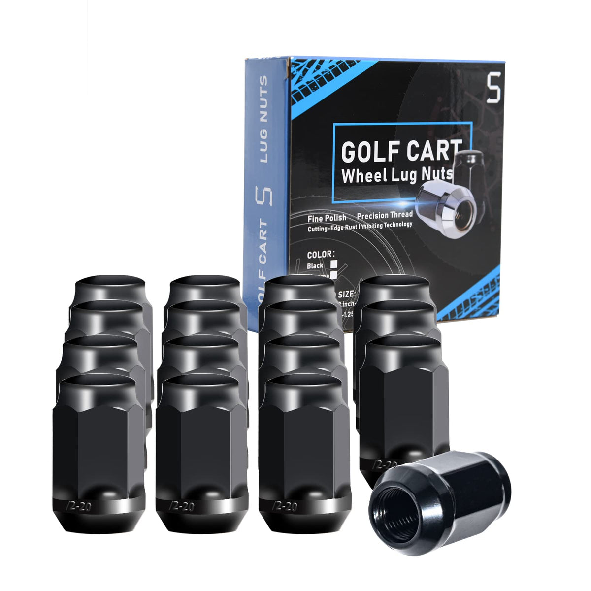 Shu-Ran golf cart lug nuts 1/2-20 for EZGO and Club Car pack of 16