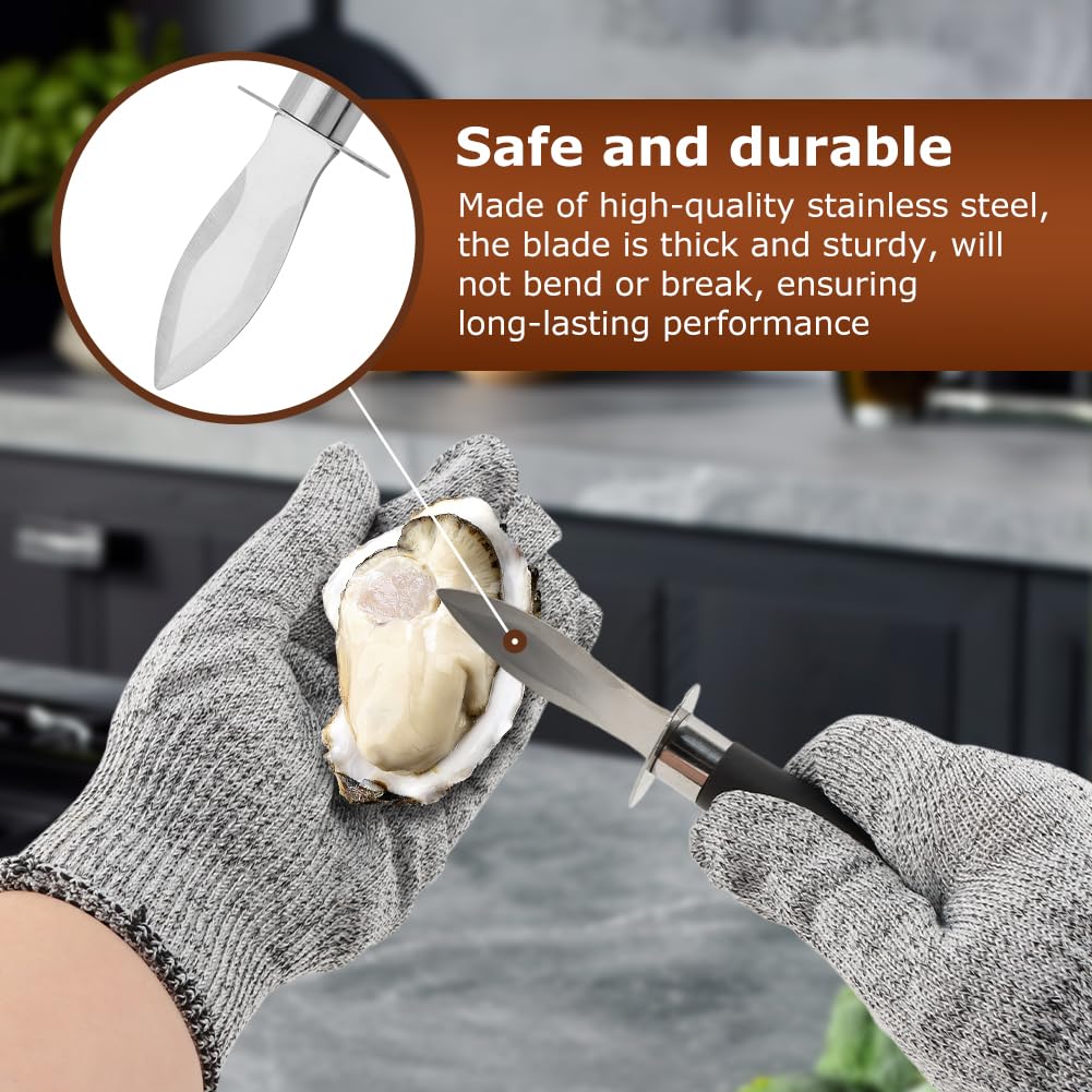 Rustproof stainless steel shucking blades for oysters and clams