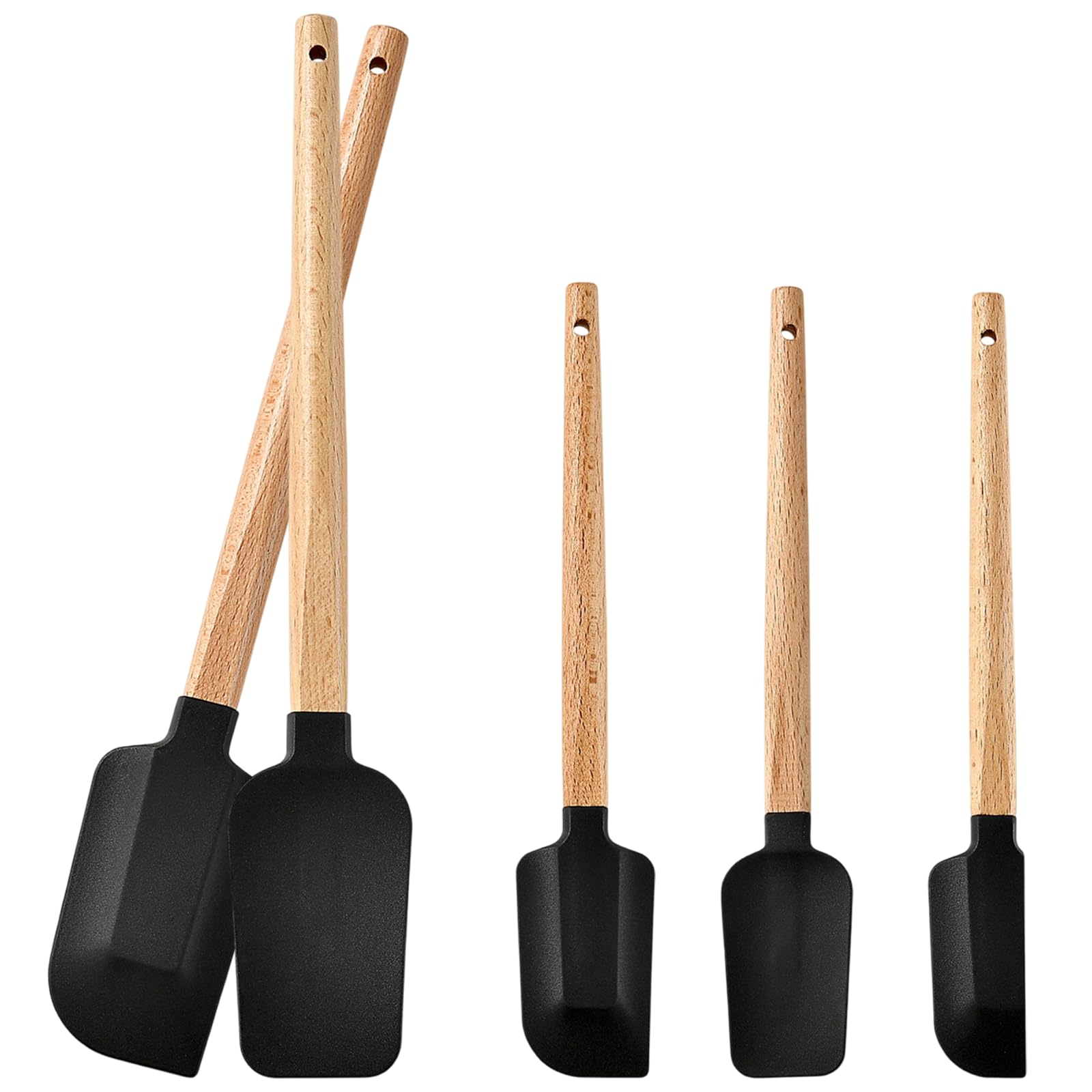 shuielai silicone spatula set 5pcs non-stick image