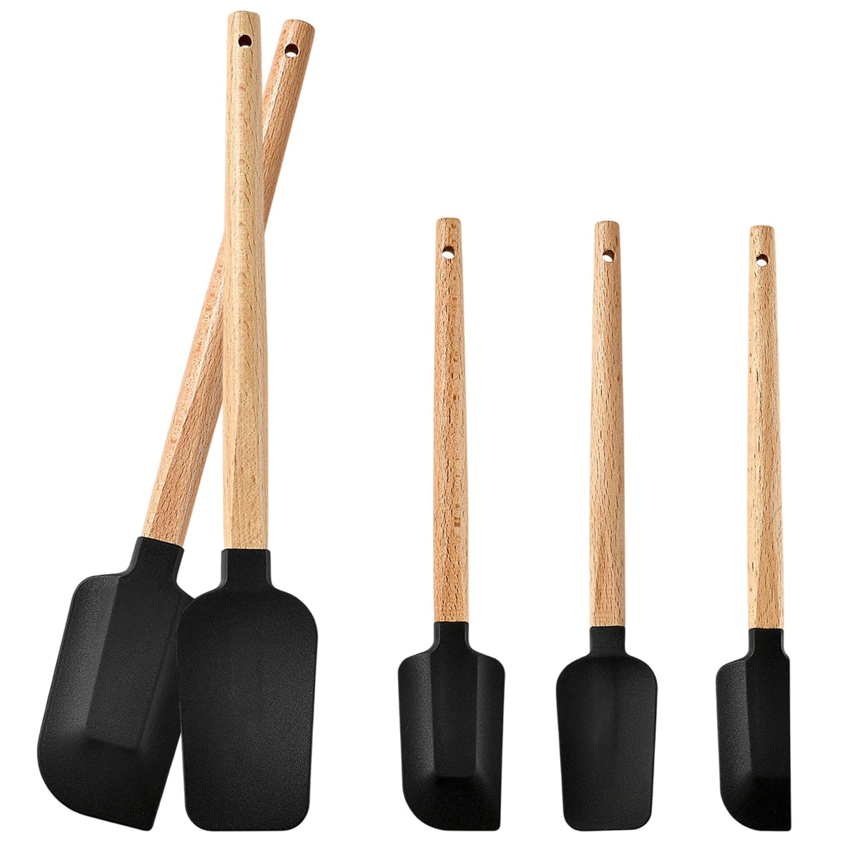 shuielai silicone spatula set 5pcs non-stick image