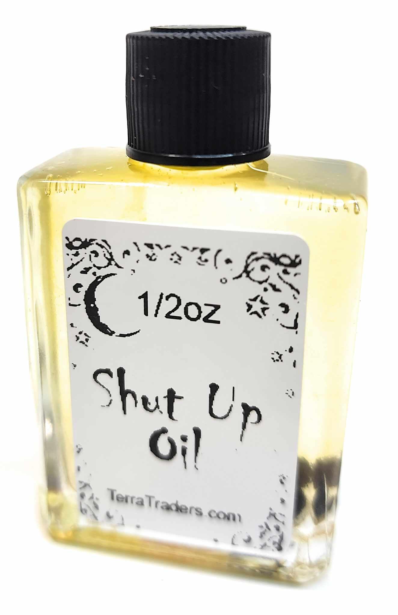 Shut Up Oil Hoodoo half-ounce bottle packaging