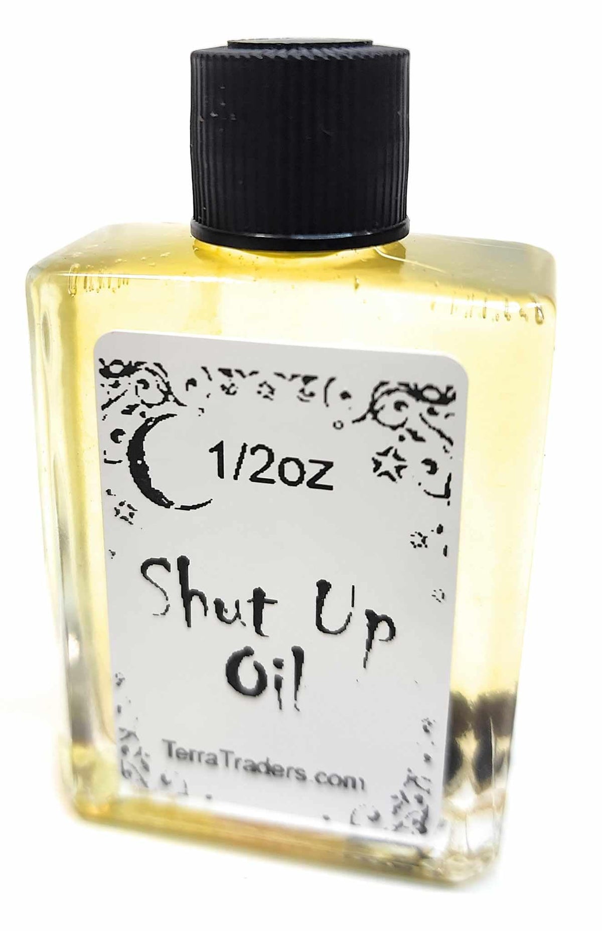 Shut Up Oil Hoodoo half-ounce bottle packaging