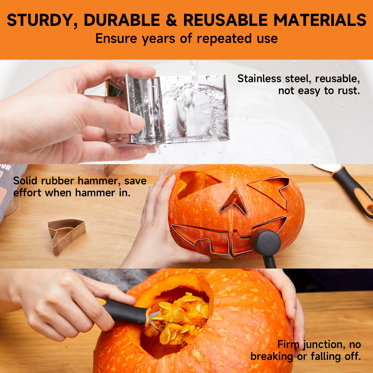 Rubber hammer included in Shuttle Art pumpkin carving set