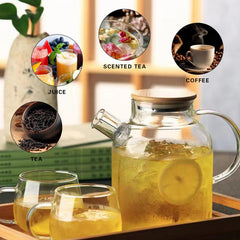 Stovetop and microwave safe SHUWEICAO glass teapot