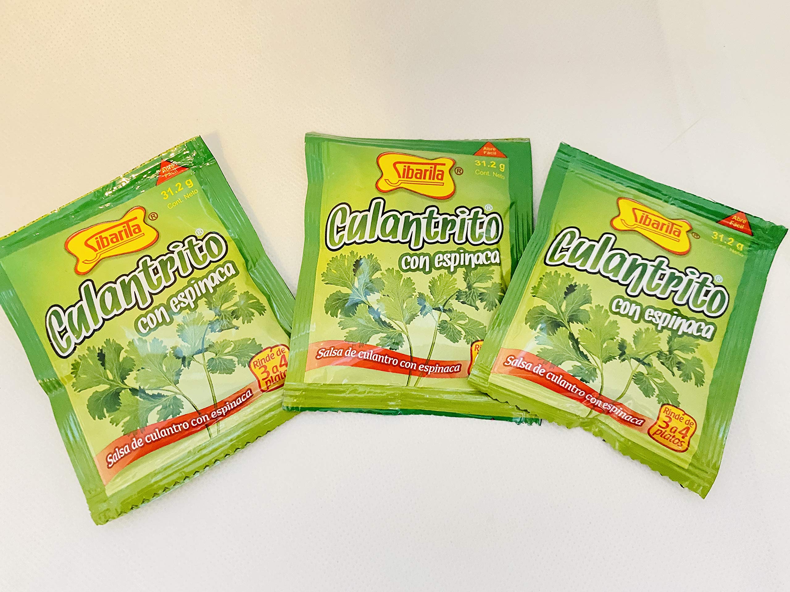 Three 31.2g sachets of Sibarita Culantro Spinach Sauce