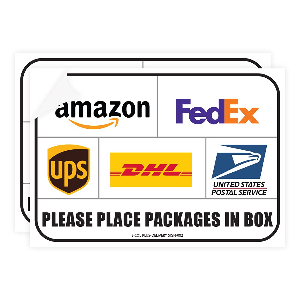 Sicol Plus package delivery signs two pack 10x7 inches