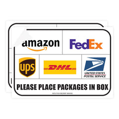 Sicol Plus package delivery signs two pack 10x7 inches