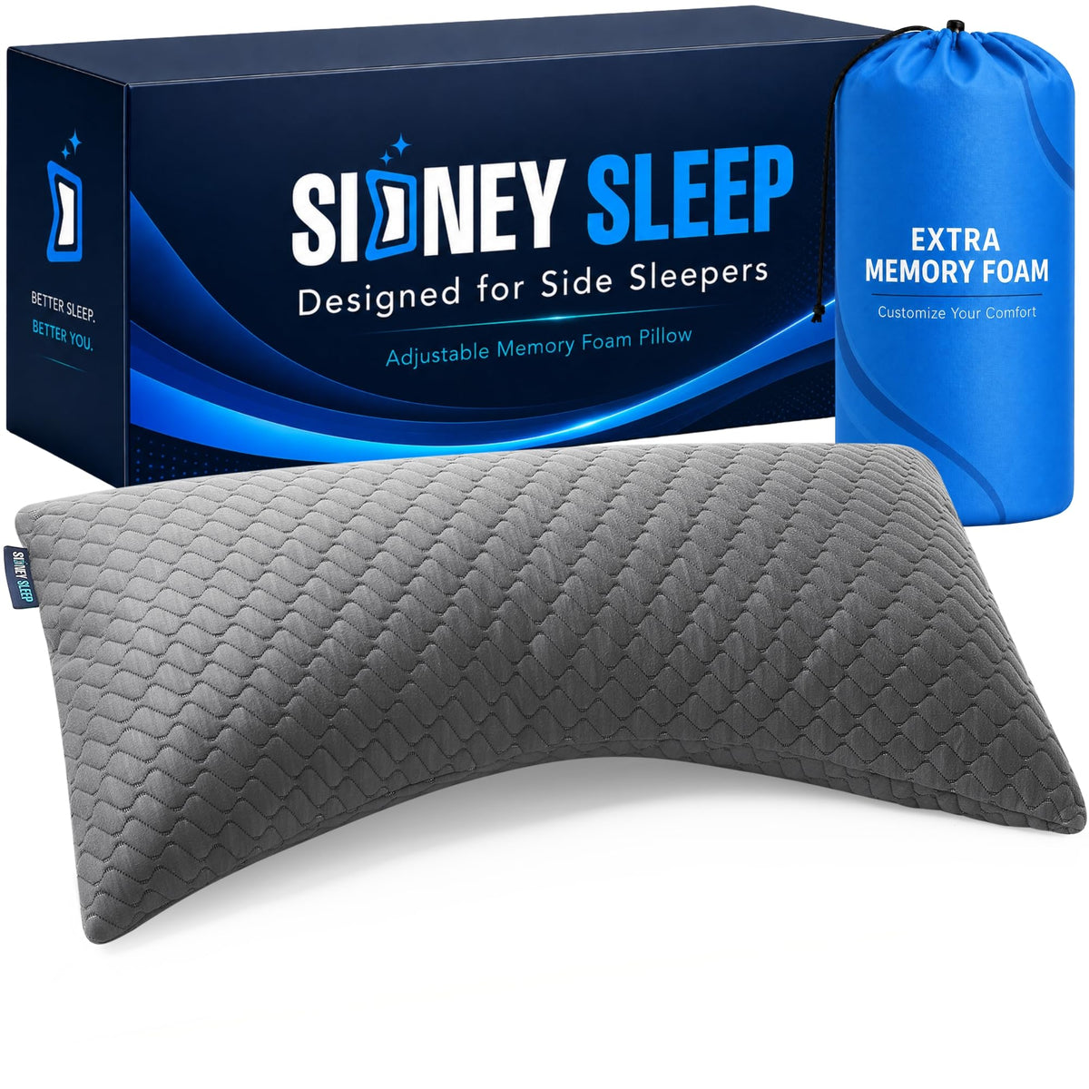 Sidney Sleep adjustable curved pillow neck and shoulder support