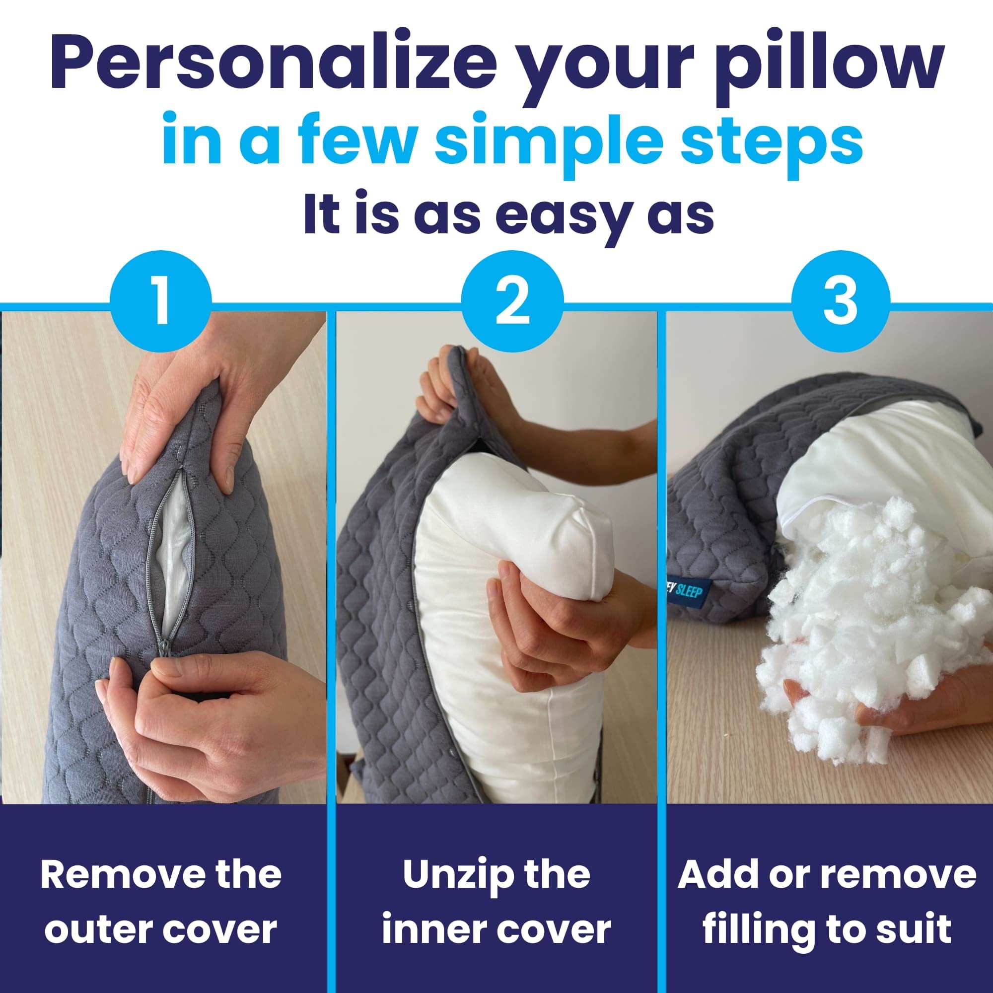 Curved cervical contour pillow for side and back sleepers