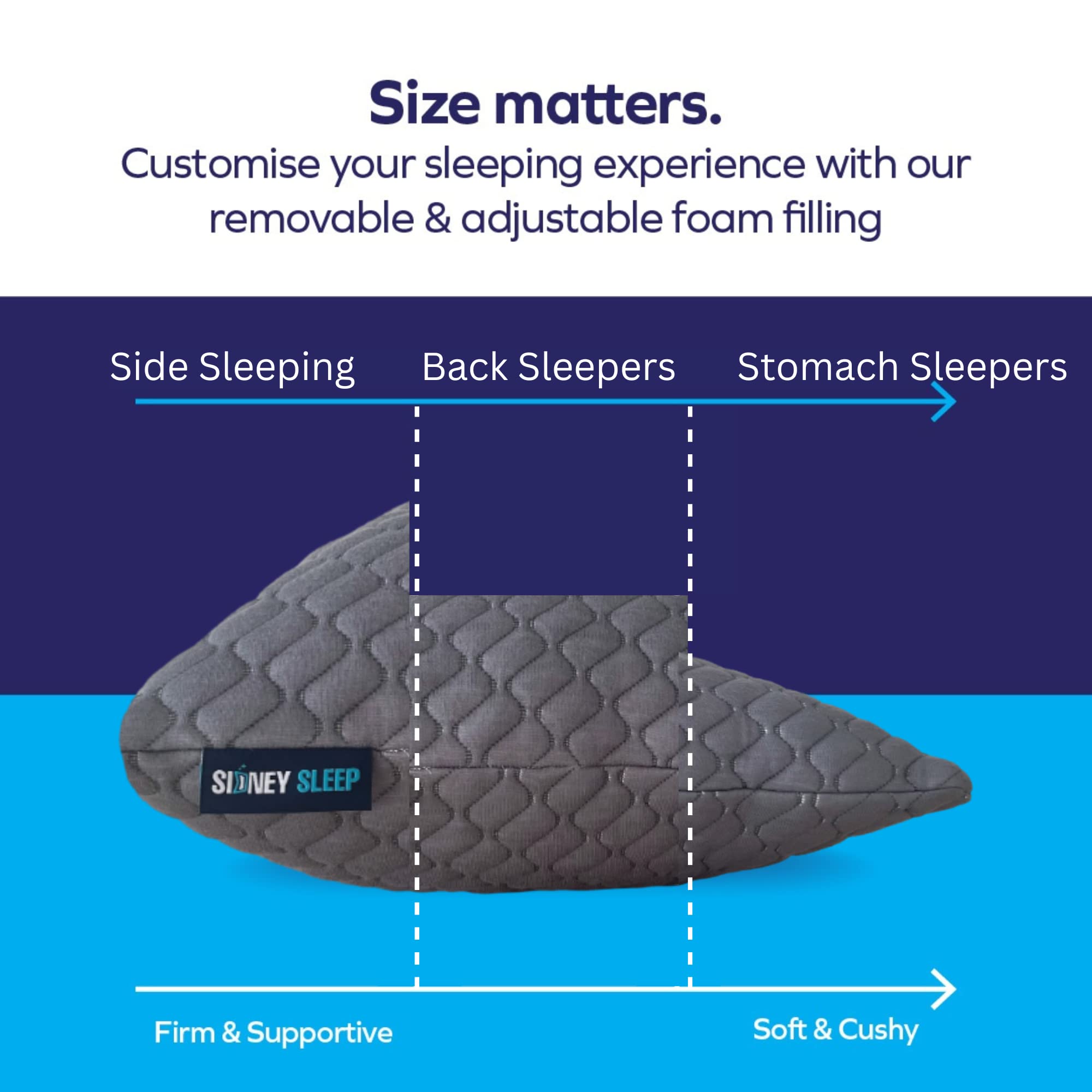 King size Sidney Sleep pillow gray color