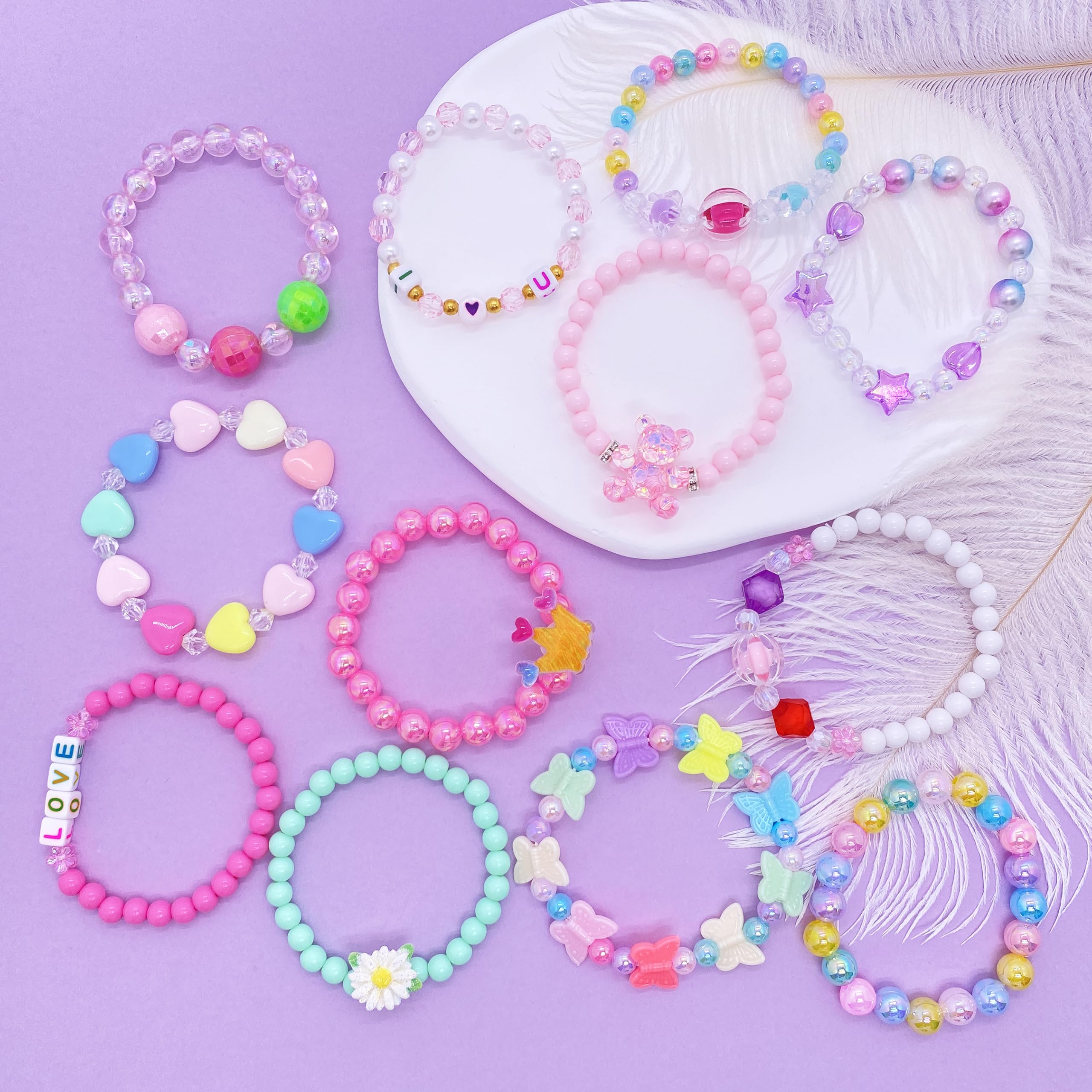 Bracelets with 5.5 inch circumference fit most girls