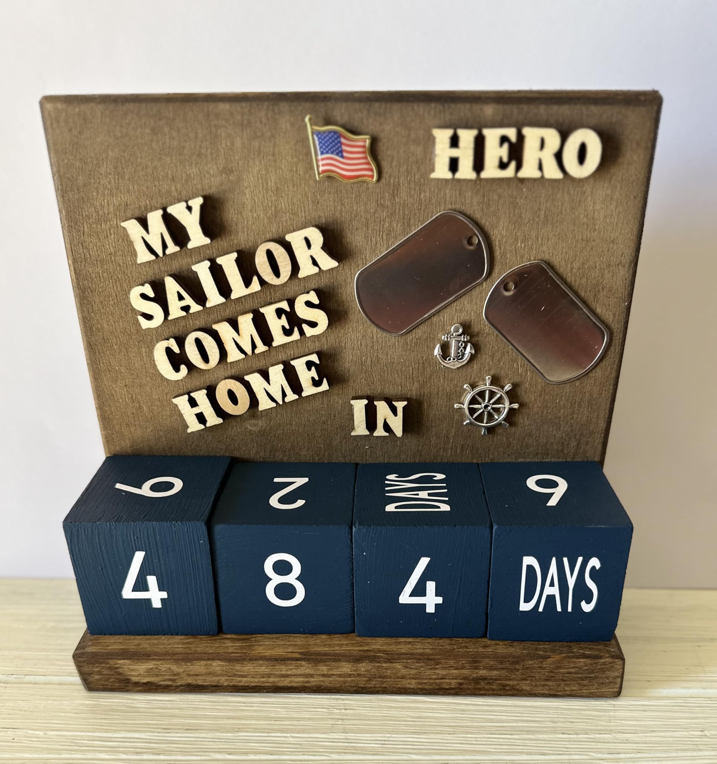 Shelf section of countdown calendar 2.5 inches