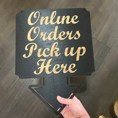Laser engraved lettering on Sign BLACK 13x17 wall sign