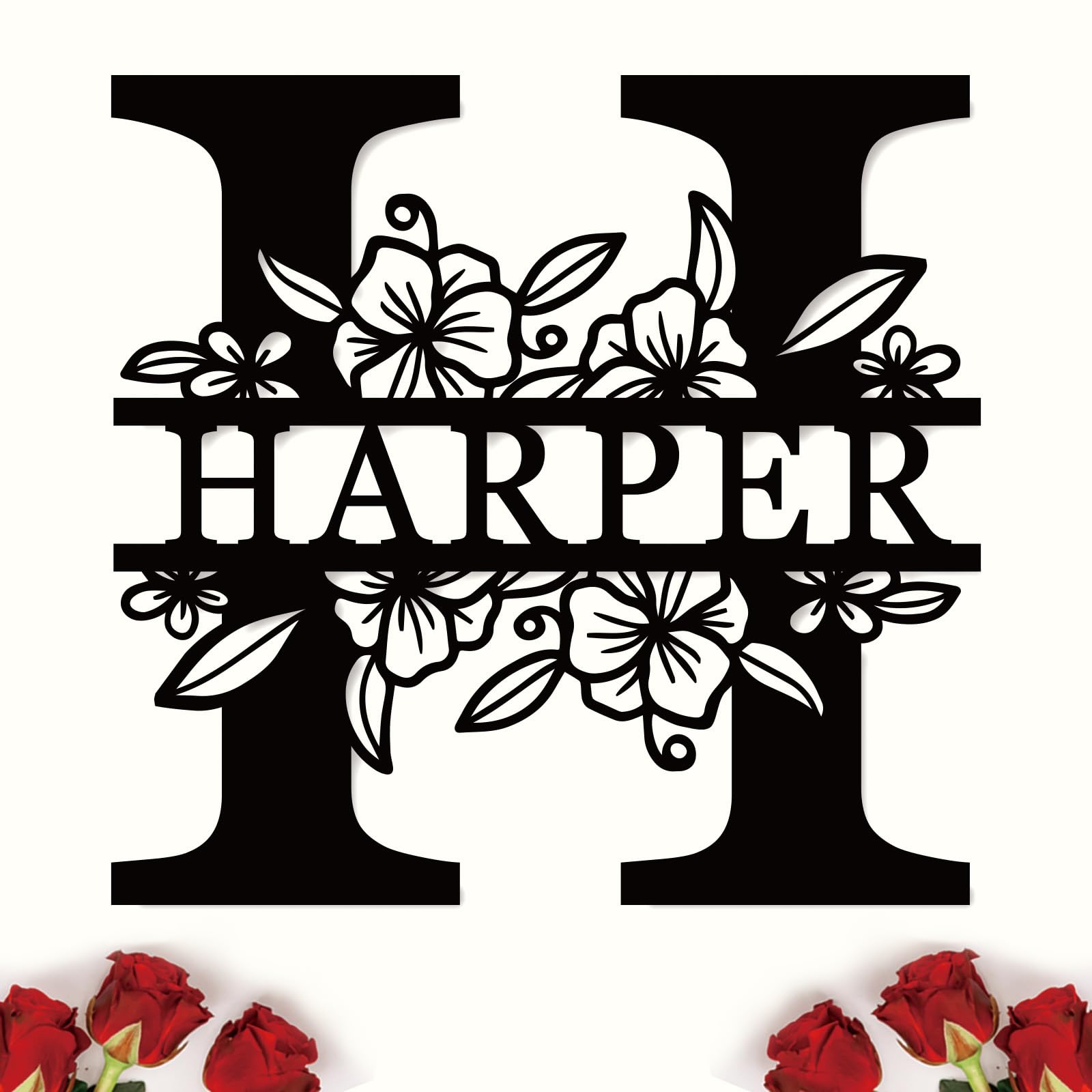 SIGN Custom Metal Name Sign with last name monogram outdoor wall decor