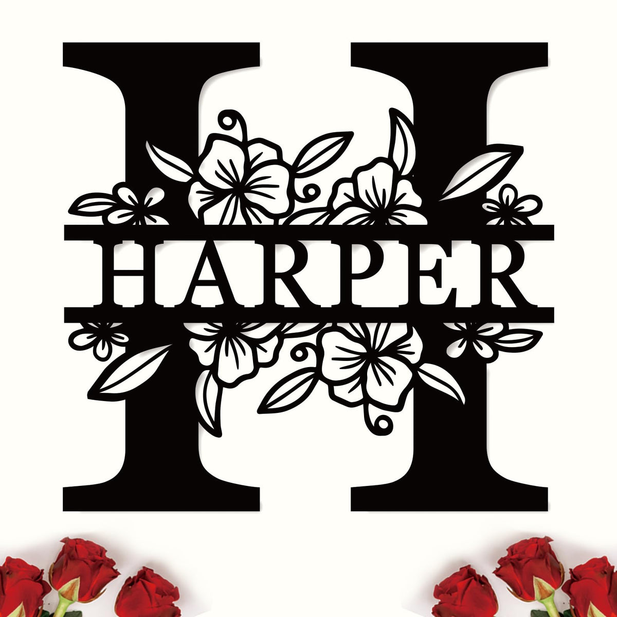 SIGN Custom Metal Name Sign with last name monogram outdoor wall decor