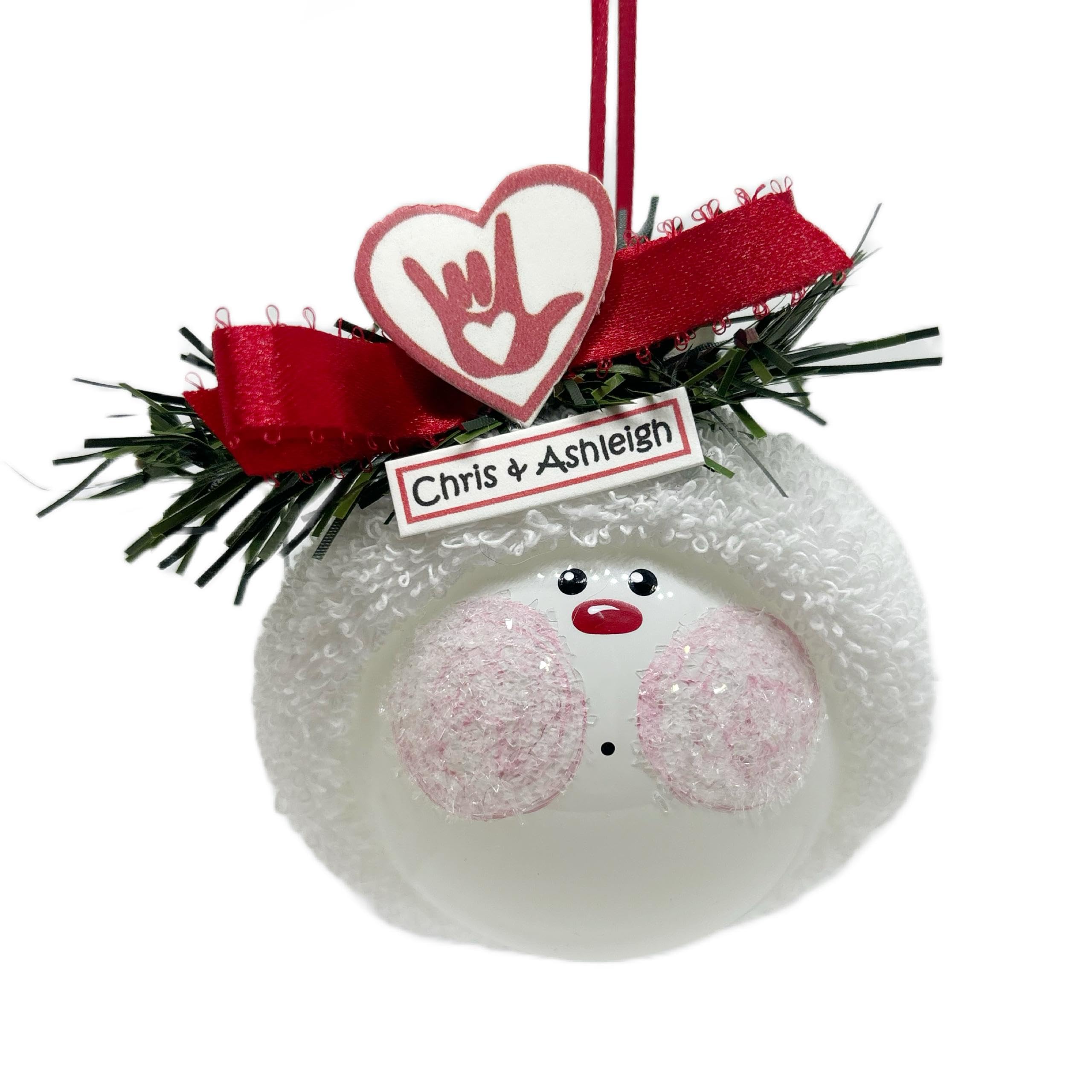 Sign Language Christmas Ornament Gift ASL I Love You CA 118 hand painted ornament