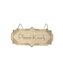 Real wood door sign Please Knock 4x8 wall decor