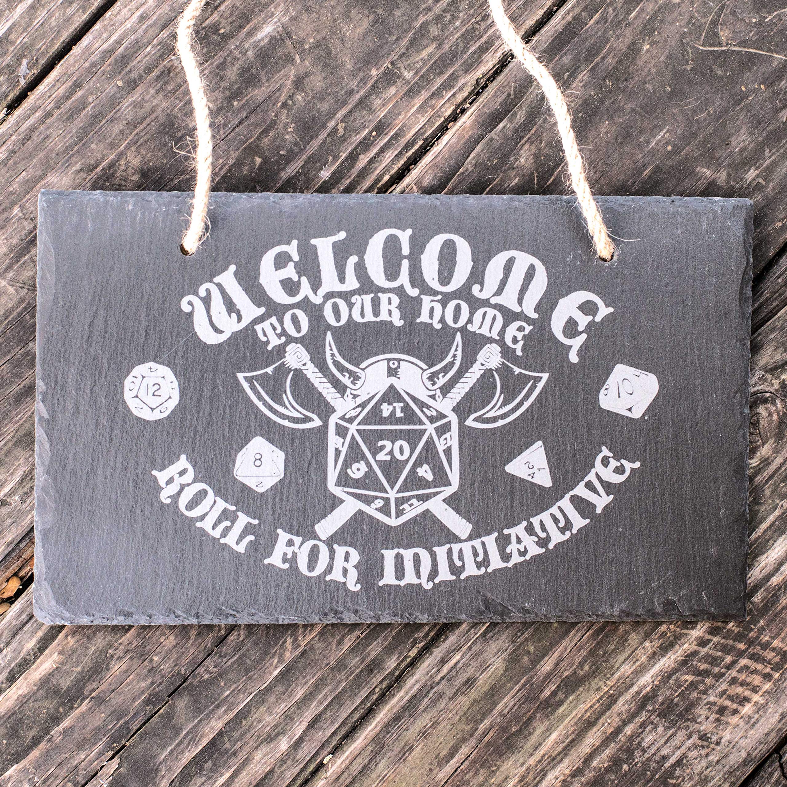 Slate sign with unattached string for hanging