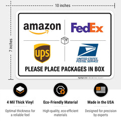 10x7 inch vinyl adhesive decal for package drop-off