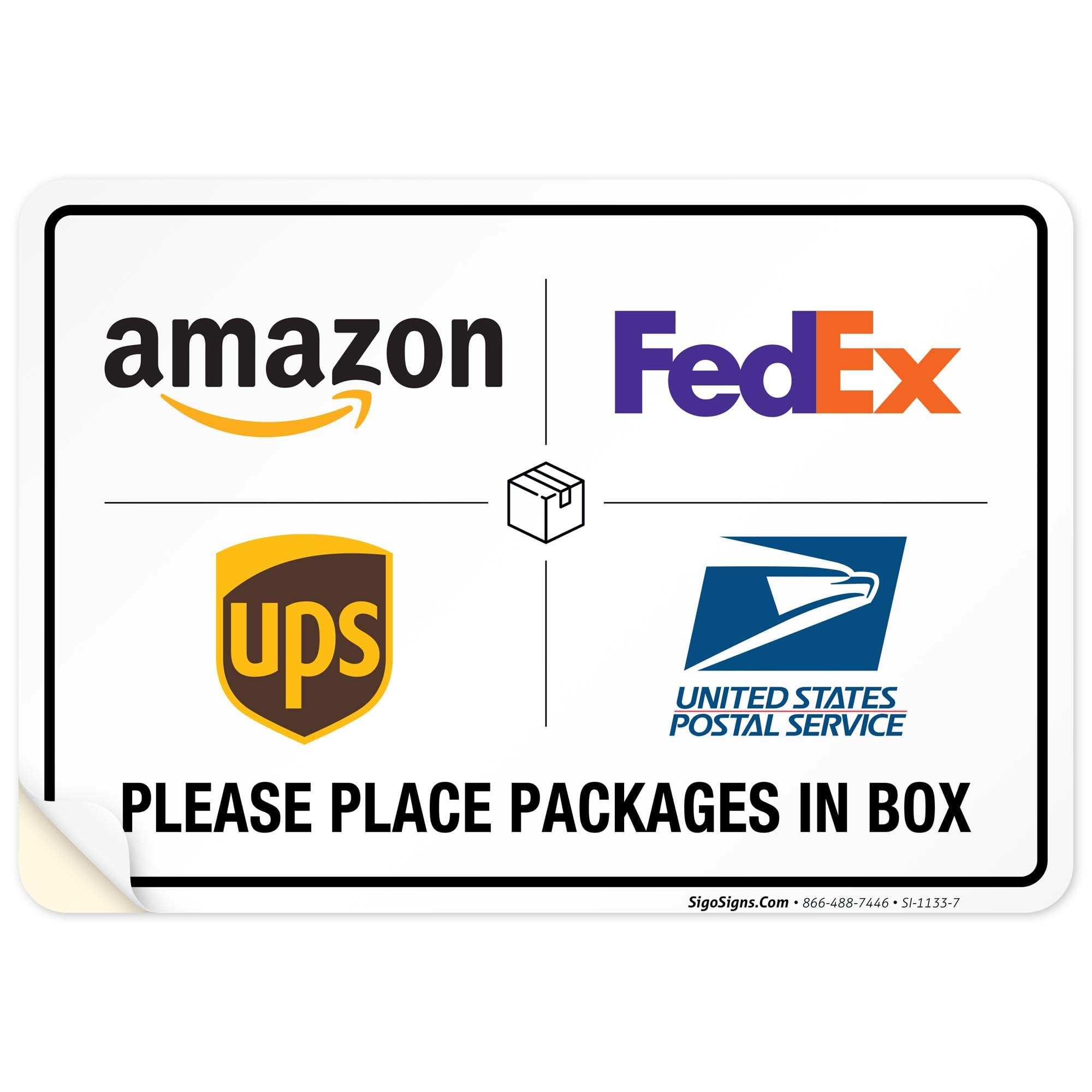 Sigo Signs package delivery sign 10x7 inch vinyl decal