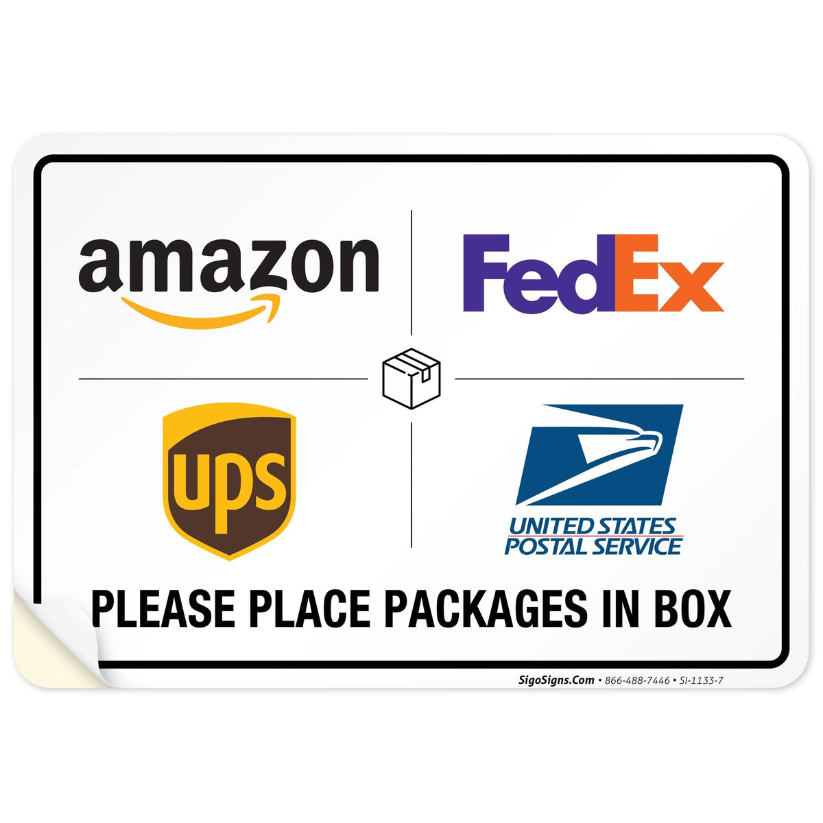 Sigo Signs package delivery sign 10x7 inch vinyl decal