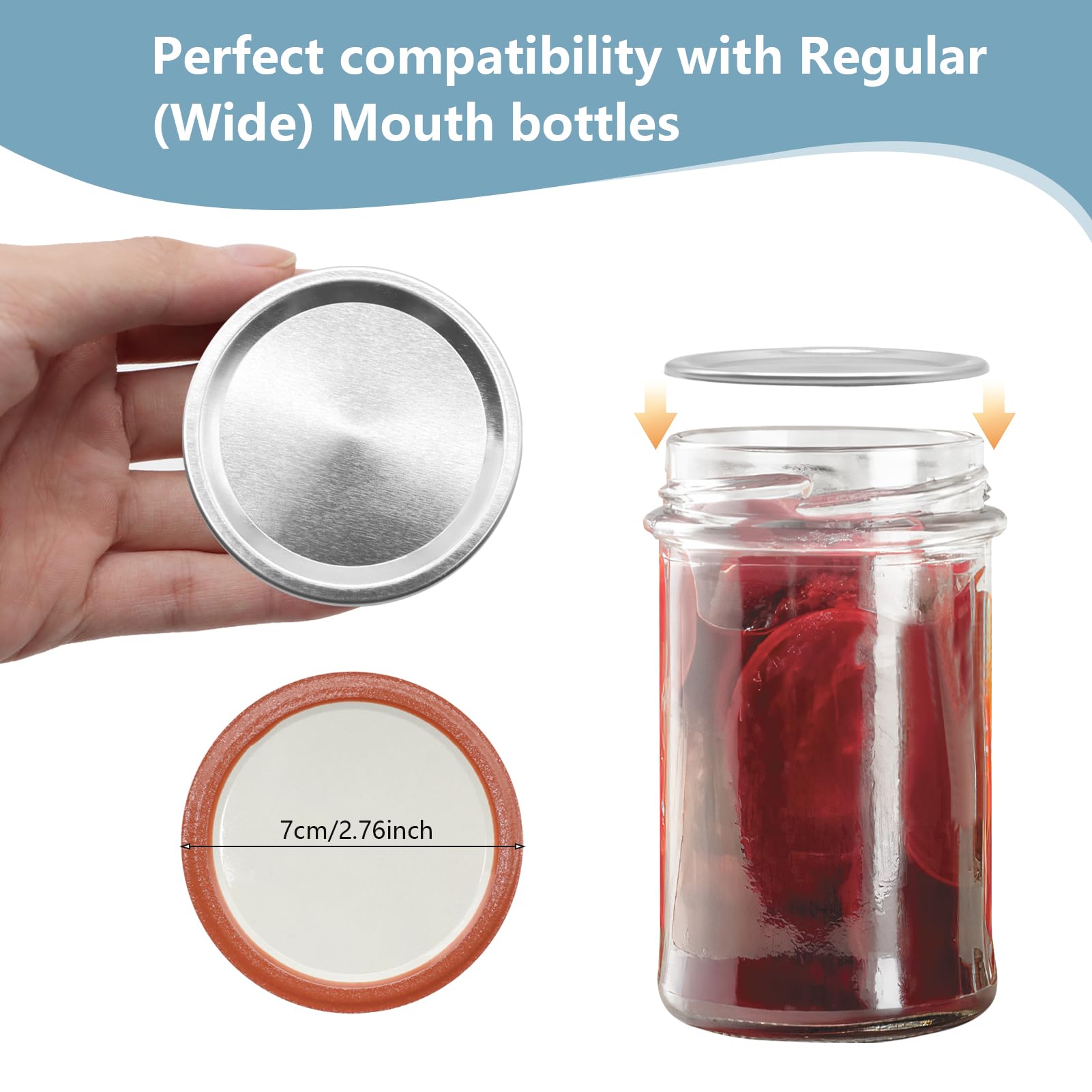 86 mm wide mouth jar lids compatible with Ball Kerr jars