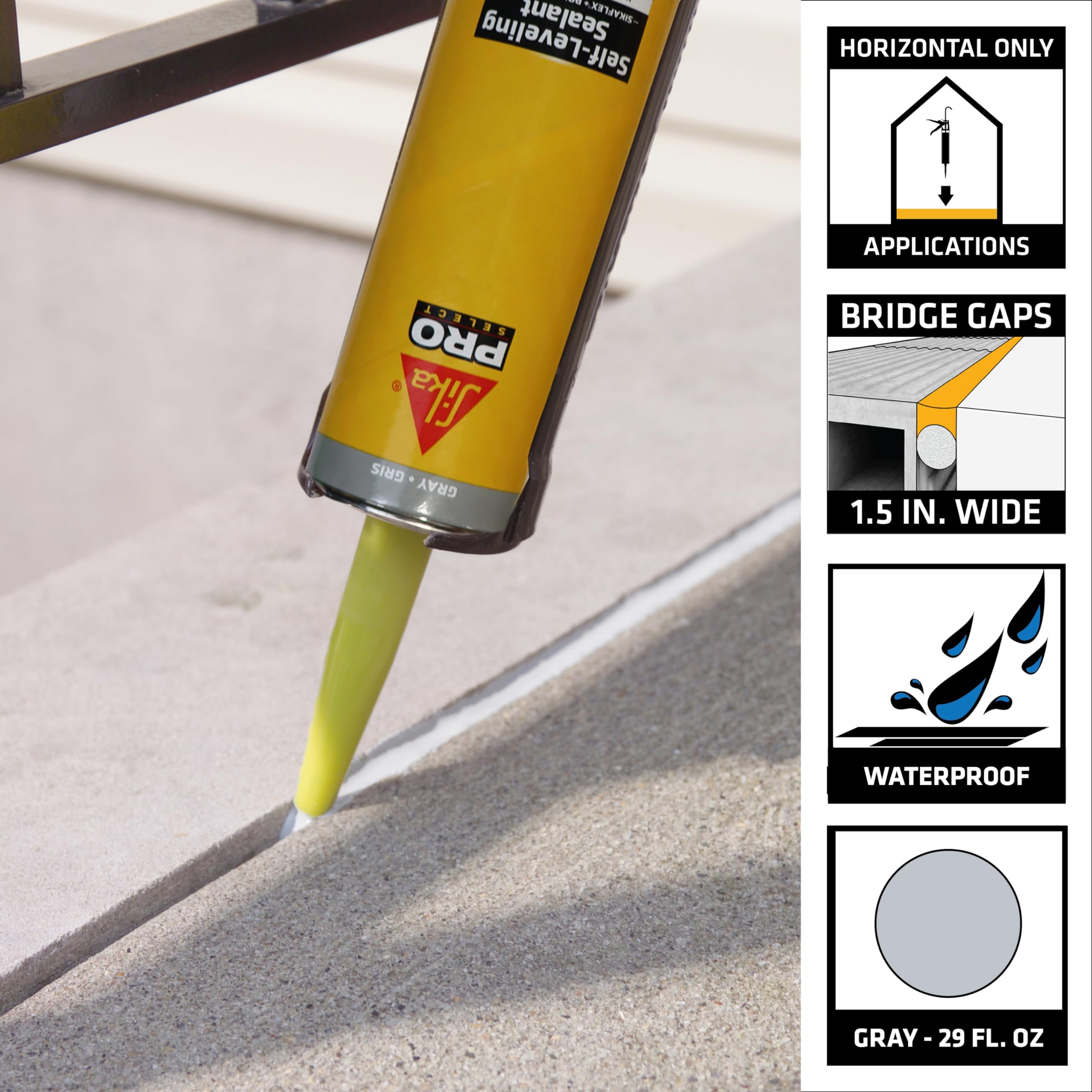 Gray polyurethane concrete sealant for sidewalks and pavement