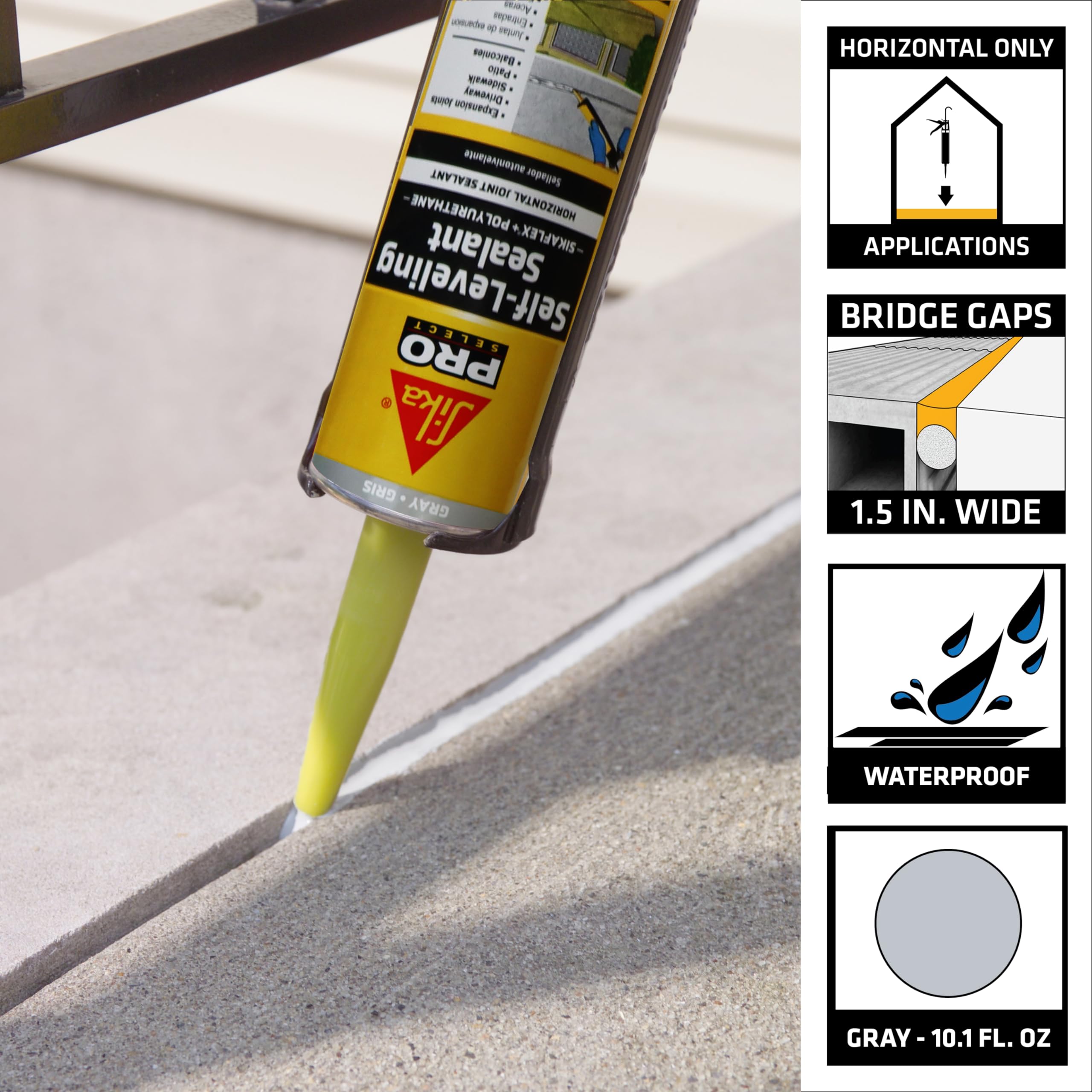 SIKA Sikaflex Self-Leveling Concrete Expansion Joint Sealant gray 10.1 oz product label