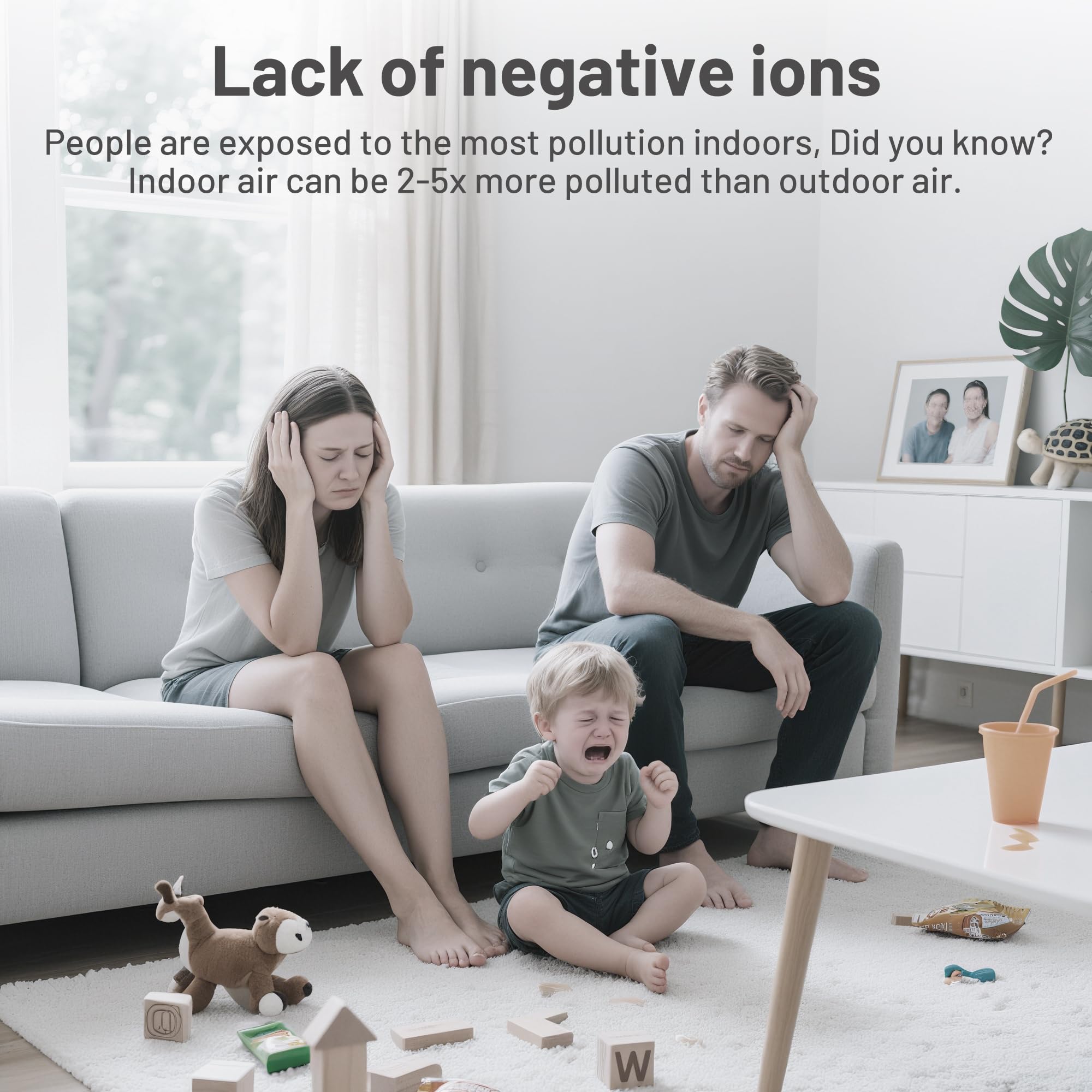 Dust smoke and pet odors reduction through ionization