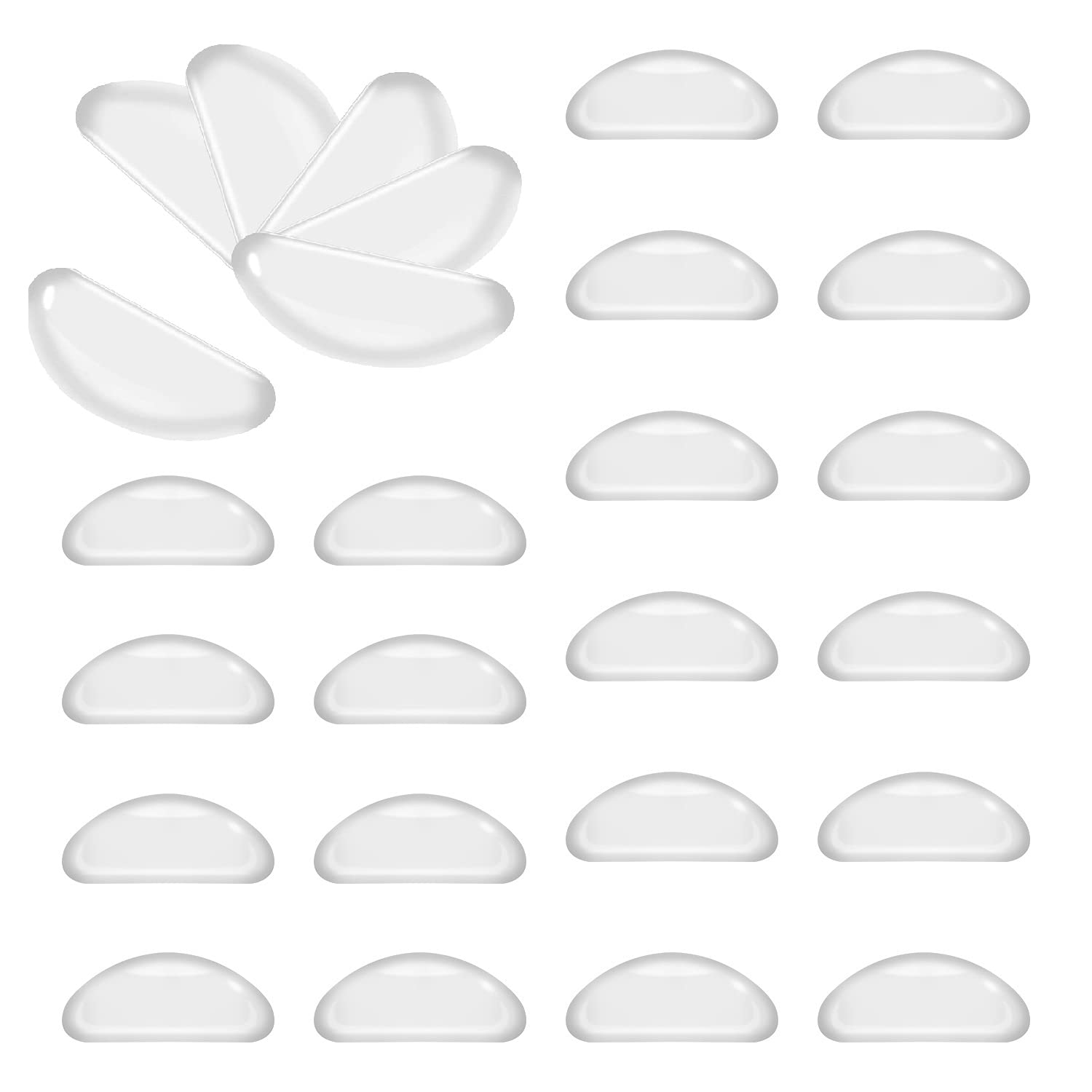 20 pairs clear silicone nose pads for eyeglasses