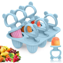 Silicone Baby Popsicle Molds with Sticks six cavity package