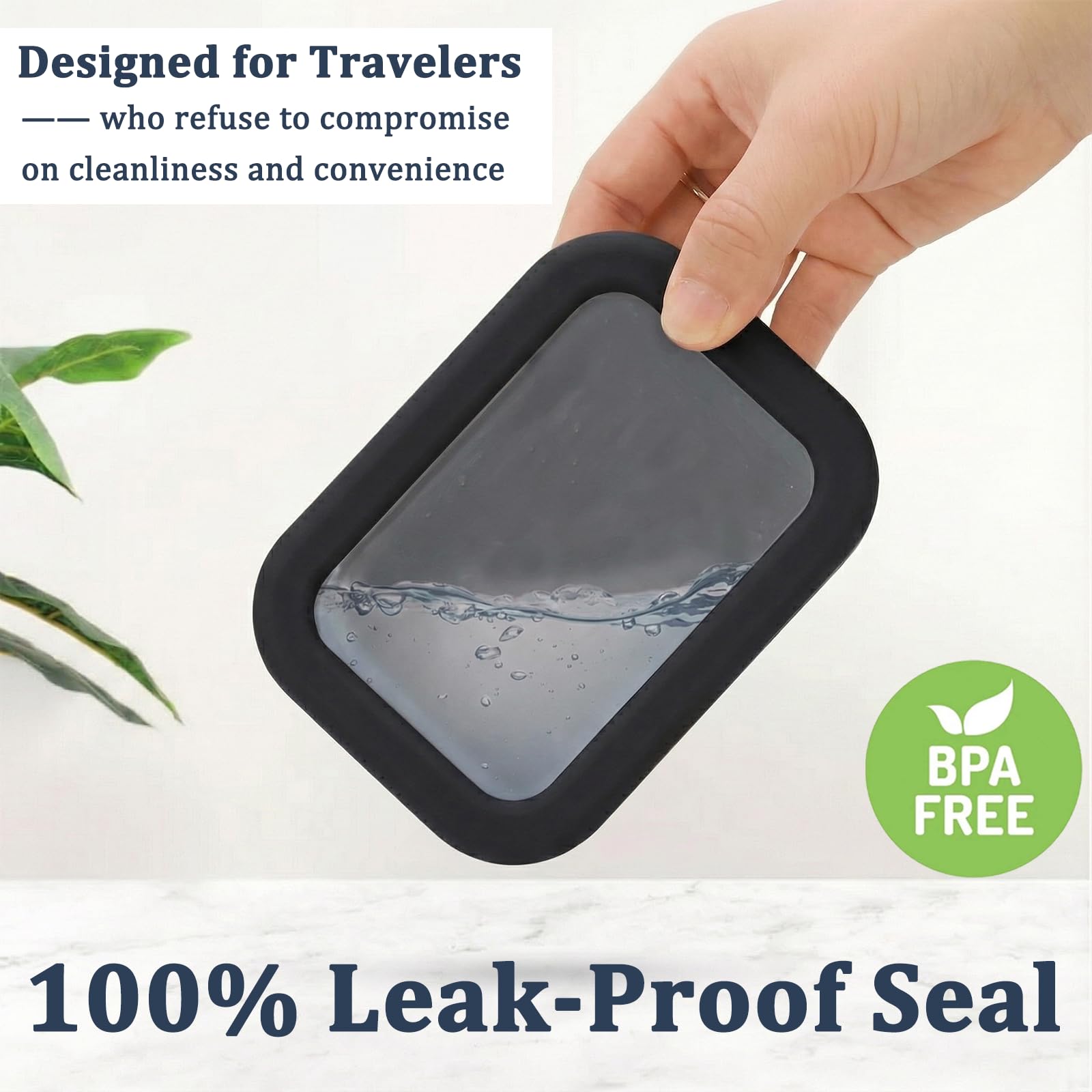 Compact travel soap case with dimensions 4.7 x 3.3 x 1.7 inches