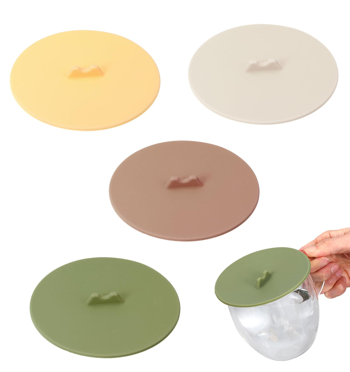 Four pack silicone covers for cups fitting mugs and cups