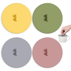four-pack silicone cup lids universal fit 10cm