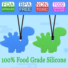 Silicone Dinosaur Chew Necklace for autism ADHD SPD