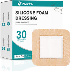 Silicone foam dressing 3x3 gentle border for wound care