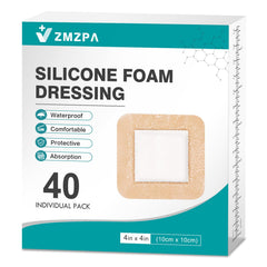 silicone foam dressing 4x4 40-pcs box packaging