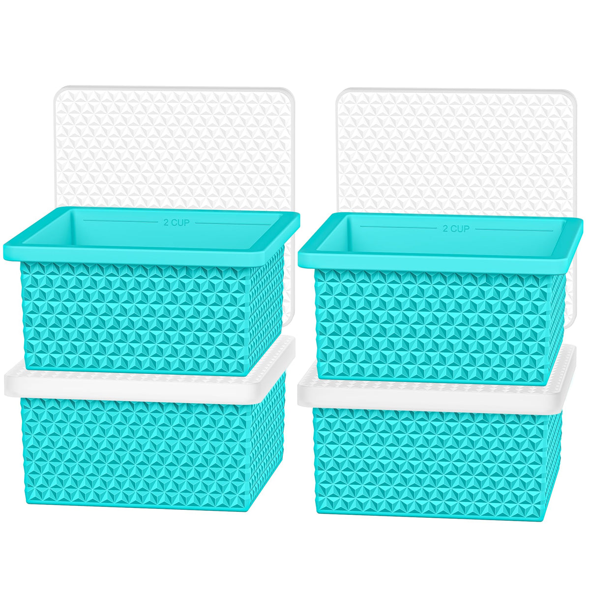 Silicone freezer molds for Soup Cube with lid and steel frame