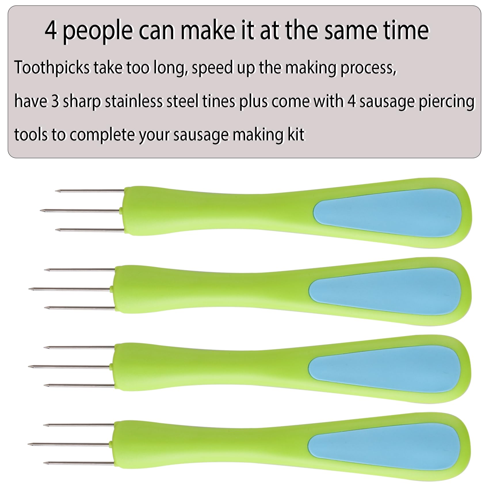 Multi-tool sausage pricker set for four users